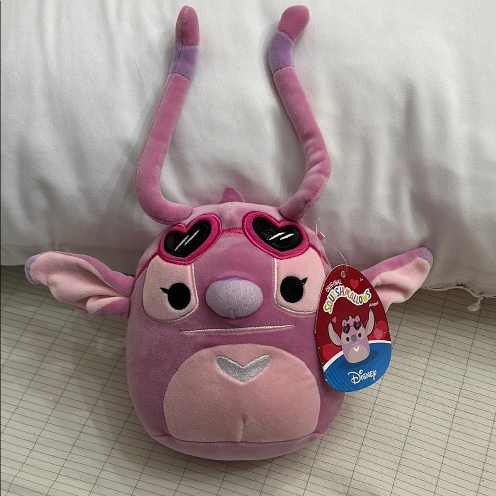 NEW Disney Valentine Squishmallows  PINK ANGEL Heart Glasses Lilo & Stitch 7"